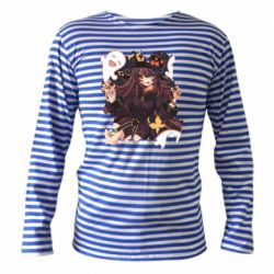 Тельняшка с длинным рукавом Halloween Impact Hu Tao-PrintSalon Тельняшка с длинным рукавом Halloween Impact Hu Tao