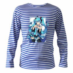 Тельняшка с длинным рукавом Hatsune Miku art - PrintSalon