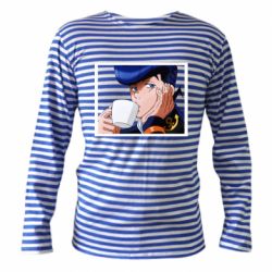 Тельняшка с длинным рукавом Higashikata Josuke drinking tea - PrintSalon