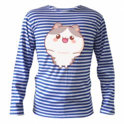 Тельняшка с длинным рукавом Котик обнимает тебя - PrintSalon
