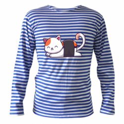 Тельняшка с длинным рукавом Котик-суши - PrintSalon
