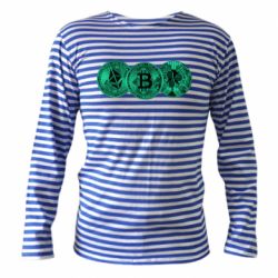 Тельняшка с длинным рукавом Криптовалюта - PrintSalon