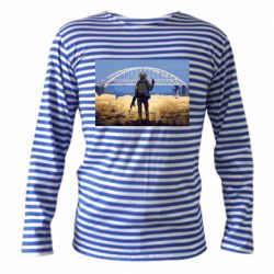 Тельняшка с длинным рукавом Марка с Крымским мостом - PrintSalon