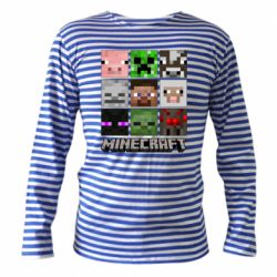Тельняшка с длинным рукавом Minecraft character heads