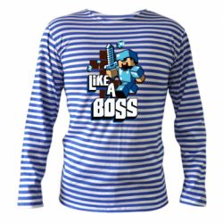Тельняшка с длинным рукавом Minecraft Like a Boss - PrintSalon
