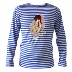 Тельняшка с длинным рукавом Osamu Dazai in flowers
