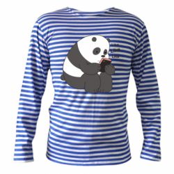 Тельняшка с длинным рукавом Панда лайк - PrintSalon