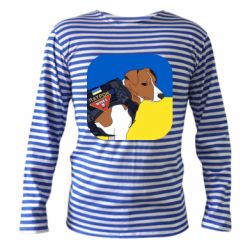 Тельняшка с длинным рукавом Патрон на фоне флага - PrintSalon