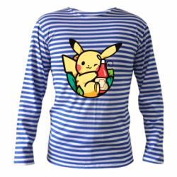 Тельняшка с длинным рукавом Pikachu with ketchup - PrintSalon
