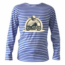 Тельняшка с длинным рукавом Skull and Bike - PrintSalon