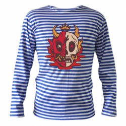 Тельняшка с длинным рукавом Skull face - PrintSalon