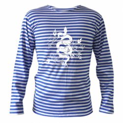 Тельняшка с длинным рукавом Snake with flowers - PrintSalon