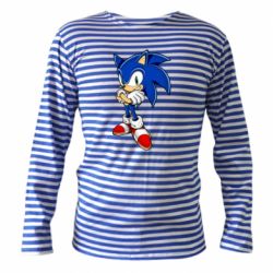 Тельняшка с длинным рукавом Sonic with smile - PrintSalon