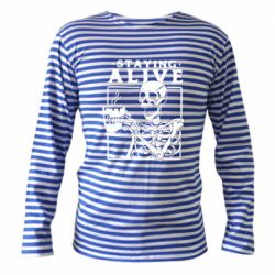 Тельняшка с длинным рукавом Staying alive with coffee - PrintSalon