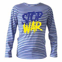 Тельняшка с длинным рукавом Stop this war - PrintSalon