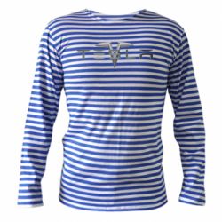 Тельняшка с длинным рукавом Tesla Car logo - PrintSalon