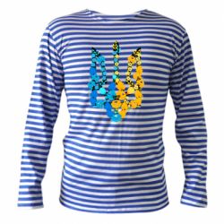 Тільник з довгим рукавом Тризуб квіти Україна - PrintSalon