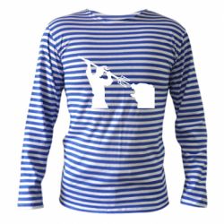 Тельняшка с длинным рукавом Тризубом по морде - PrintSalon