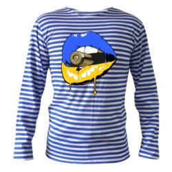 Тільник з довгим рукавом Україна! Губи з кулею - PrintSalon