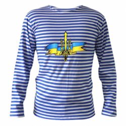 Тельняшка с длинным рукавом Украина трезубец - PrintSalon