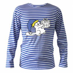 Тельняшка с длинным рукавом Украинский кот саймона с подарком - PrintSalon