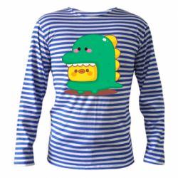 Тельняшка с длинным рукавом Уточка в костюме динозавра - PrintSalon