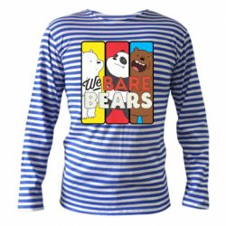 Тельняшка с длинным рукавом We bare bears collage - PrintSalon