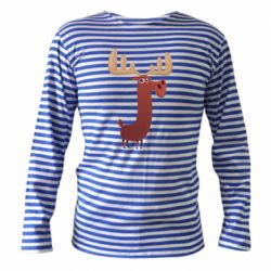 Тельняшка с длинным рукавом Забавный олень - PrintSalon