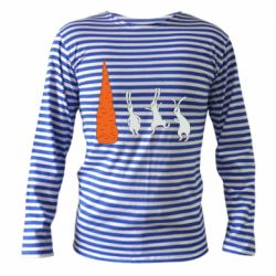 Тельняшка с длинным рукавом Зайцы возле морковки - PrintSalon