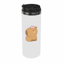 Термокружка Капібара з квіткою - PrintSalon