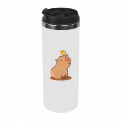 Термокружка Капибара с птичкой - PrintSalon