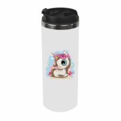 Термокружка Unicorn with flowers - PrintSalon