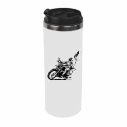 Термокружка Байкер на мотоцикле - PrintSalon
