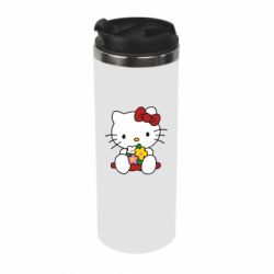 Термокружка Kitty с букетиком - PrintSalon