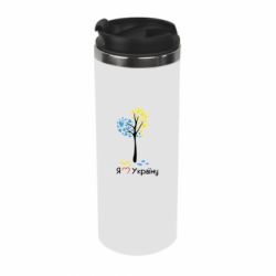 Термокружка Я люблю Україну дерево - PrintSalon