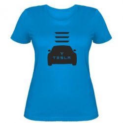 Женская футболка Tesla Car - PrintSalon