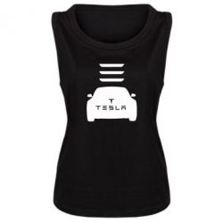 Женская майка Tesla Car - PrintSalon