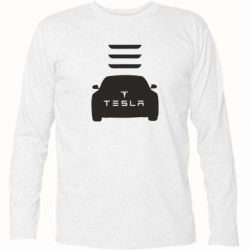 Футболка с длинным рукавом Tesla Car - PrintSalon