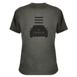 Камуфляжная футболка Tesla Car - PrintSalon