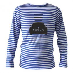 Тельняшка с длинным рукавом Tesla Car - PrintSalon