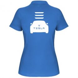Женское поло Tesla Car - PrintSalon