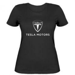 Женская футболка Tesla Motors - PrintSalon