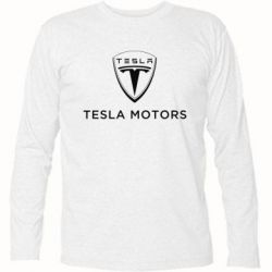 Футболка с длинным рукавом Tesla Motors - PrintSalon