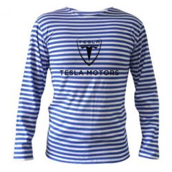 Тельняшка с длинным рукавом Tesla Motors - PrintSalon