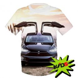 Детская 3D футболка Tesla S