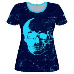 Женская футболка 3D Texture and skull - PrintSalon