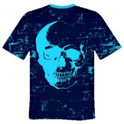 Мужская футболка 3D Texture and skull - PrintSalon