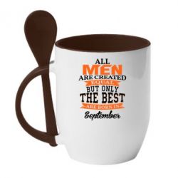 Чашка з ложкою The best men are born in September - PrintSalon