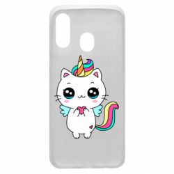 Чехол для Samsung A40 The cat is unicorn - PrintSalon