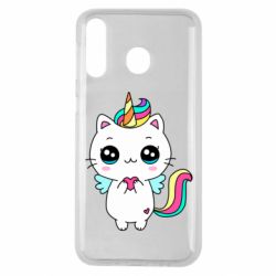 Чехол для Samsung M30 The cat is unicorn - PrintSalon
